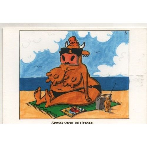 Carte Postale Theme Humour - Grosse Vache Du Littoral