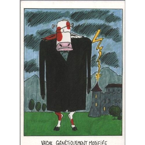 Carte Postale Theme Humour - Vache Genetiquement Modifiee