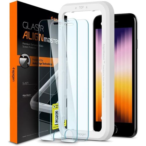 Alignmaster Verre Trempé Compatible Avec Iphone Se 3 (2022), Iphone Se 2 (2020), Iphone 8, Iphone 7, 2 Pièces, Résistant Aux Rayures, 9h Protection Écran