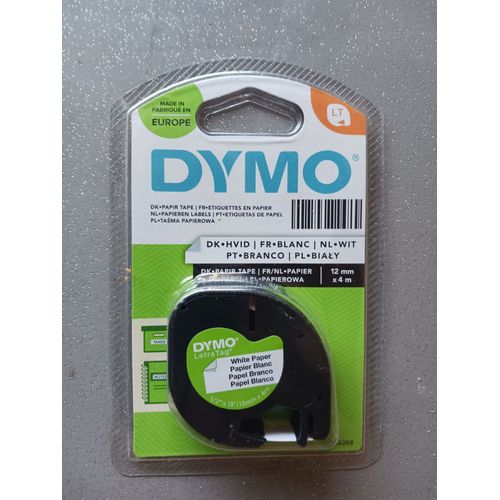 Recharge Dymo Papier Blanc 12 Mm X 4 M