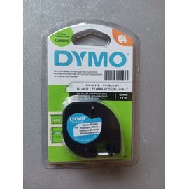 Recharge Dymo Plastique Blanc 12 Mm X 4 M