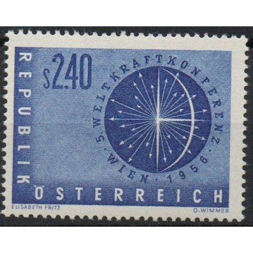Autriche Timbre Conférence Nucléaire 1956