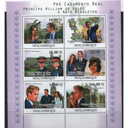 Mozambique Timbre Mariage Du Prince William Et De Kate Middleton 2011