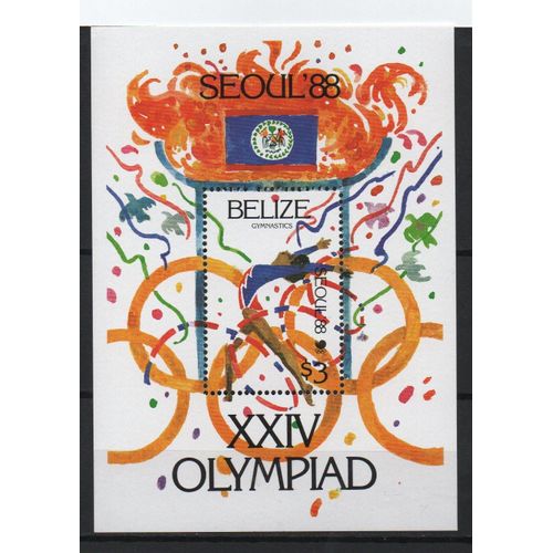 Belize Timbre Jeux Olympiques De Séoul 1988