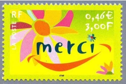 France 2001, Très Beau Timbre Neuf** Luxe Yvert 3379, Merci.