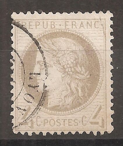 52 (1871) Cérès 4c Gris Oblitéré De Lyon (Cote 50e) (0892)