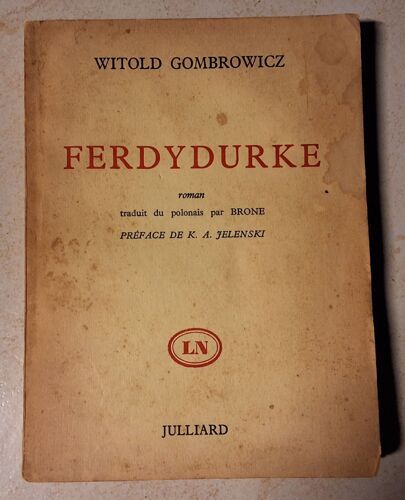 Gombrowicz Ferdydurke Julliard 1958