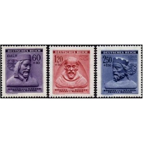 Tchécoslovaquie, Occupation Allemande, Bohème Moravie 1943, Très Belle Série Neuve** Luxe Timbres Yvert 102 103 104, Au Profit Du Secours D'hiver. -