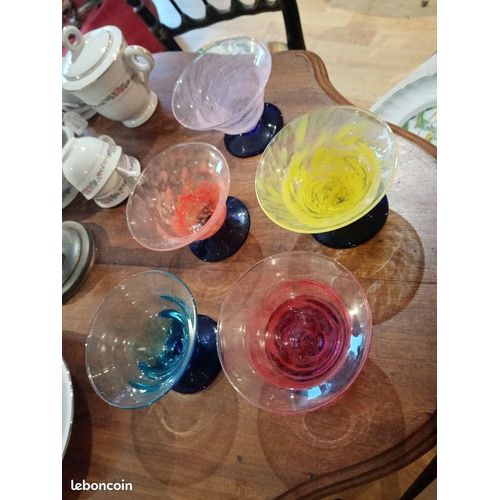5 Coupes En Verre Colorées