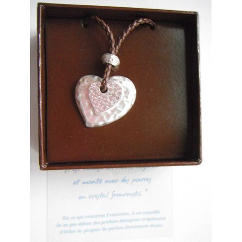 Collier Femme Fantaisie Coeur Avec Cristal Swarovski Idée Cadeau