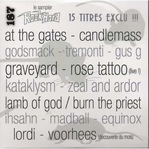 Le Sampler Rock Hard N° 187 _ (Cd Collector 15 Titres ; Pochette Cartonnée ; 2018)