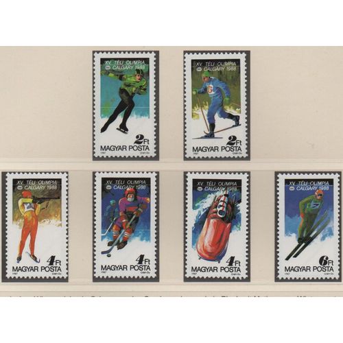 Hongrie Timbres Jeux Olympiques De Calgary 1988