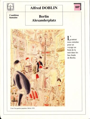 Fiche Lecture / Littérature Alfred Doblin Berlin Alexanderplatz