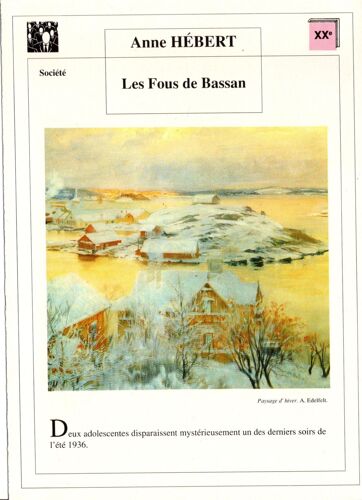 Fiche Lecture / Littérature Anne Hébert Les Fous De Bassan