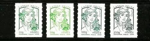 Type Martianne De Ciappa Et Kawena Provenant De Feuilles Année 2013 Autoadhésifs N° 858 859 860 861 Yvert Et Tellier Luxe Lettre Verte, 50g, 100g, 250g