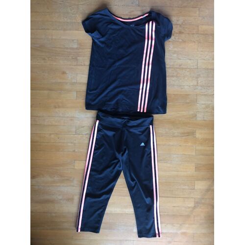 Ensemble De Sport Femme Adidas Survêtement Femme Xs 32-34 Adidas Noir Et Orange T Shirt Et Pantalon