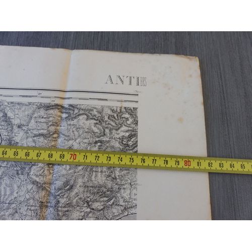 Ww1 / Carte Etat-Major Type 1889 / Antibes / Cote D'azur / Originale
