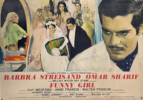 Funny Girl : Photo Prestige Cartonnée Couleur D'exploitation Cinématographique - Format 46x66 Cm : De William Wyler Avec Barbra Streisand, Omar Sharif - 1969