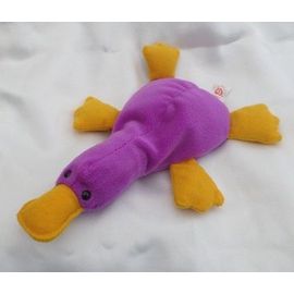 Doudou Peluche Canard Ornithorynque Violet Patti Ty