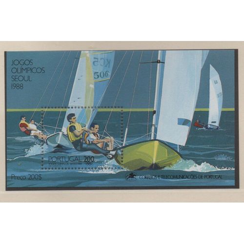 Portugal Timbre Jeux Olympiques De Seoul 1988 , Compétition De Voile