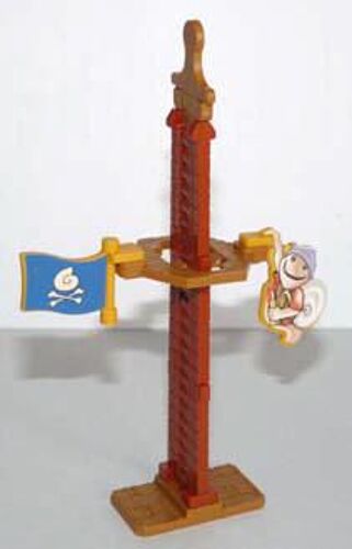 Figurine Kinder 2005 " Les Piramollis Série D'objets N° 2" Piramuse Descendant Du Mat S-14