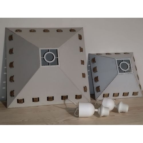 Lot de 3 suspension Zeno métal carré