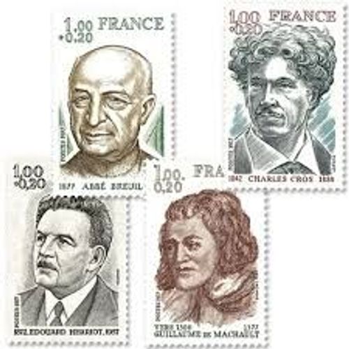 Herriot, Abbé Breuil, De Machault, Cros Série Complète Année 1977 N° 1953 1954 1955 1956 Yvert Et Tellier Luxe