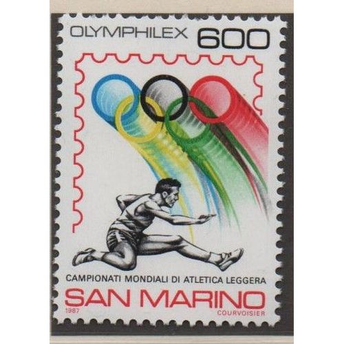 Saint-Marin Timbre Olymphilex , Athlétisme 1987