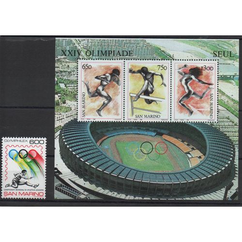 Saint-Marin Timbres Jeux Olympiques De Seoul 1988