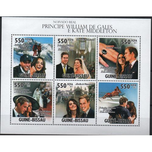 Guinée Bissau Timbre Mariage Royal 2011