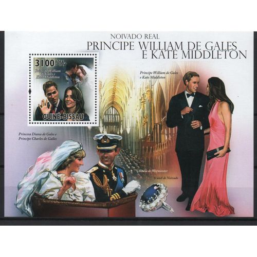 Guinée Bissau Timbre Mariage Royal 2011