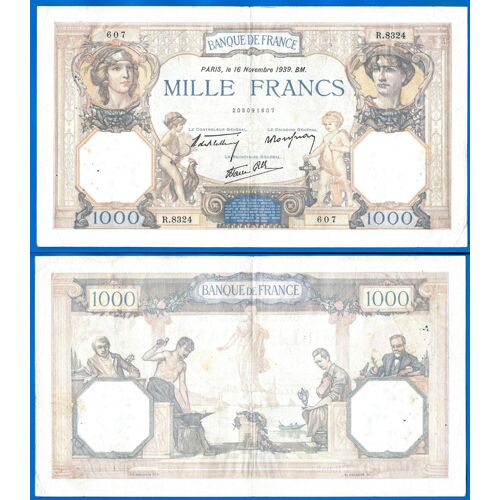 France 1000 Francs 1939 Ceres Et Mercure Grand Billet Franc