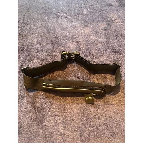 miltec sac banane de ceinture range billet fin et leger impermeable en lycra noir