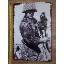 Plaque Décoration Collection Musée Soldat Allemand Treillis Camouflé