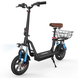 Trottinette Électrique Adulte Pliable Avec Selle Panier 500w 35km Roue 12 Pouces