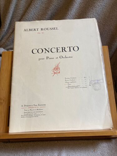 Albert Roussel Concerto Pour Piano Partition 2 Pianos 4 Mains Ed. Durand
