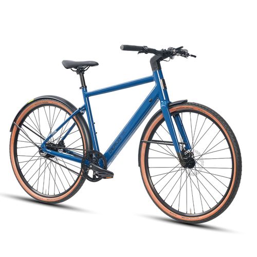 Vélo Électrique Deruiz Turmali L 58cm Moteur 250w, Batterie 36v/360wh, Autonomie Jusqu'à 110km, Avec Entraînement Par Courroie En Carbone Gates Adapté Pour Hommes Couleur Bleue