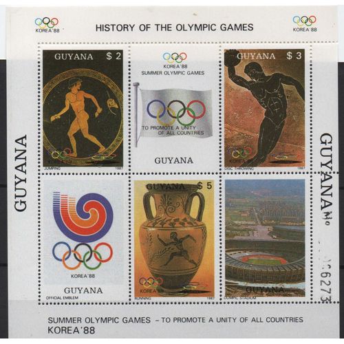 Guyana Timbre Histoire Des Jeux Olympiques 1988