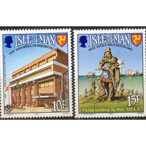 Ile De Man Timbres Année Mondiale De La Communication 1983
