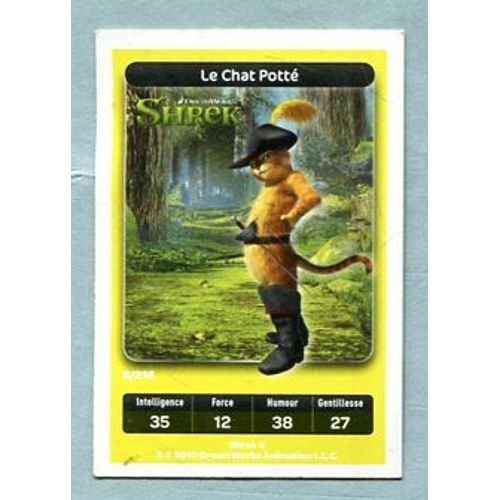 Carte Dreamworks - " Shrek " : Réf 8 - Le Chat Potté - 2010