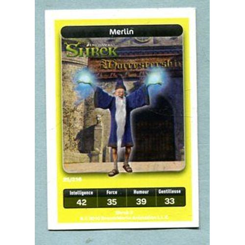 Carte Dreamworks - " Shrek " : Réf 25 - Merlin - 2010