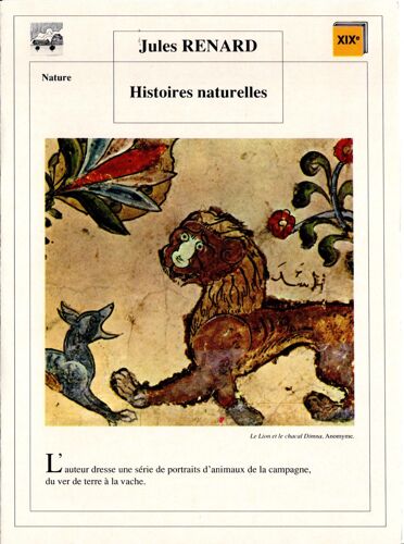 Fiche Lecture / Litterature Jules Renard Histoires Naturelles