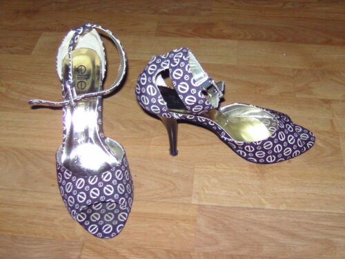 Sandales Elite Marron Chocolat Et Sigle Beige 39 Tbe