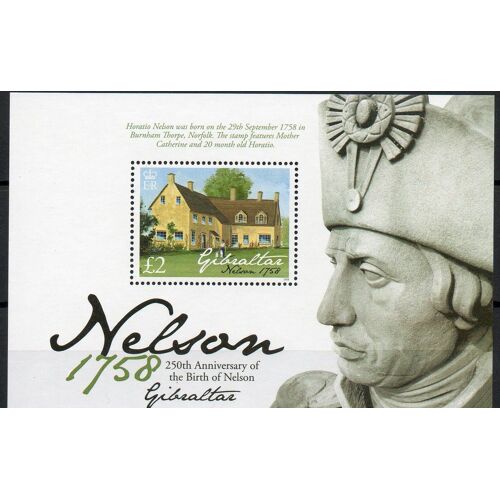 Gibraltar Timbre Naissance De L'Amiral Nelson