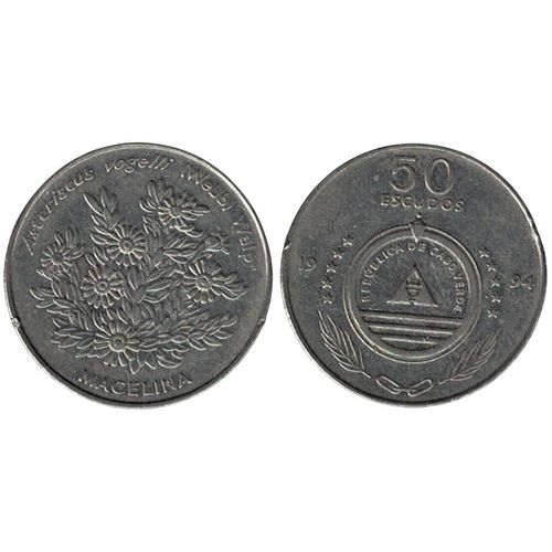 Cap Vert 1994 Pièce De Monnaie Coin 50 Escudos Flore Macelina Asteriscus Vogelii Rp261