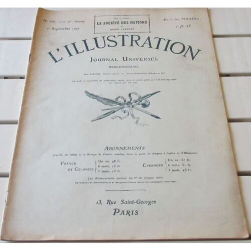 L'illustration N°3887 Du 1/9/1917-Société Des Nations-Principes De Guerre De Position-Victoire De Verdun-Pacte De Corfou-Anniversaire Roumain À Paris-Miracle De Kerensky-Fête Française Au Cameroun-Etc