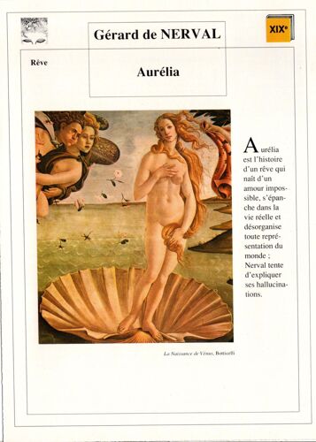 Fiche Lecture / Litterature Gérard De Nerval Aurélia