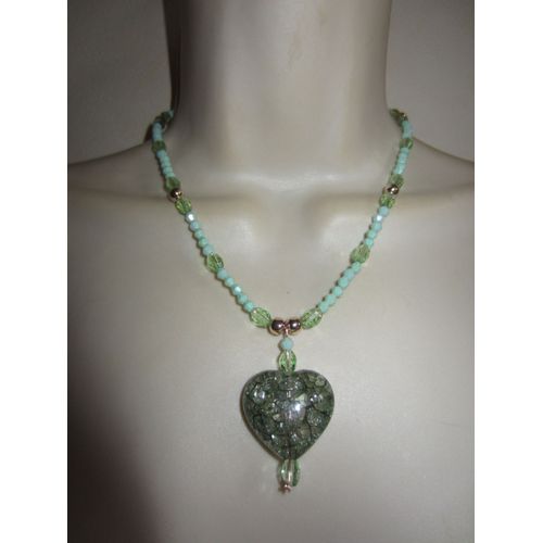 Collier Vert Avec Coeur