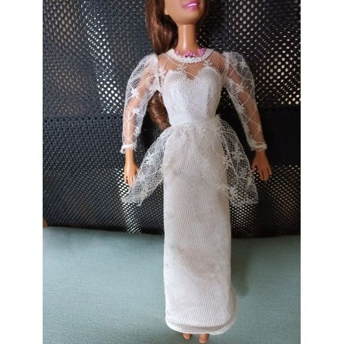 Habit Robe De Mariée Pour Poupée Barbie