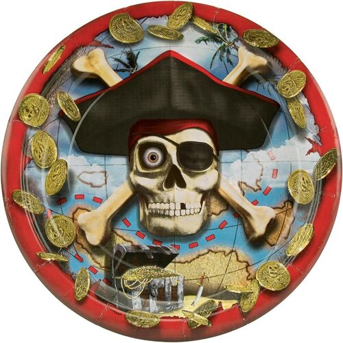 8 Grandes Assiettes Jetables Pirates Bounty